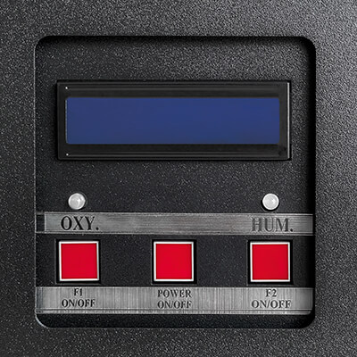 Control panel of the Greensilver Purespark Argon purifier system made in Germany